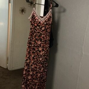 Idyllwind Black and Pink Floral Maxi Dress